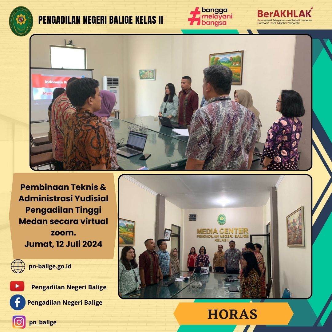 PEMBINAAN TEKNIS & ADMINISTRASI YUDISIAL PENGADILAN TINGGI MEDAN SECARA VIRTUAL ZOOM